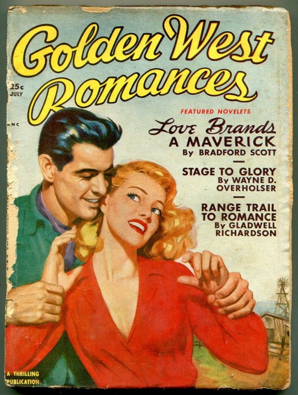 Golden West Romances Pulp July 1950- Bradford Scott F/G