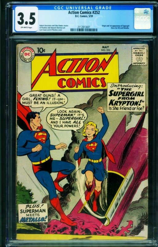 Action #252 CGC 3.5 First Supergirl key issue-dc Silver-age Superman 2112813001