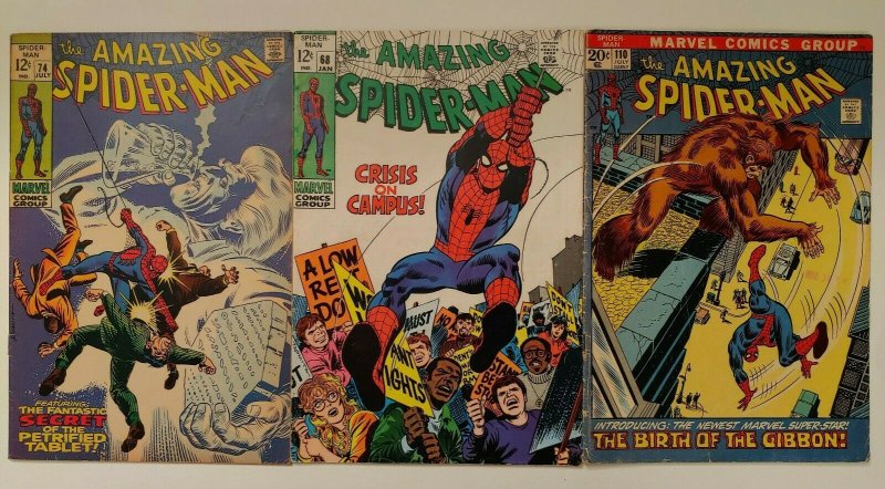 Amazing Spiderman lot! 74 Silvermane, 68 Kingpin, 110 1st Gibbon appearance!!