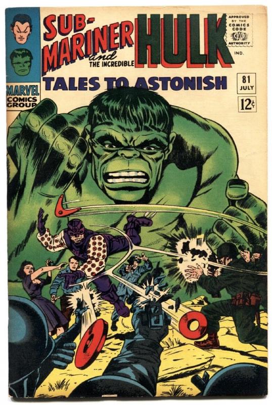 TALES TO ASTONISH #81-HULK/SUB-MARINER-1966 HIGH GRADE