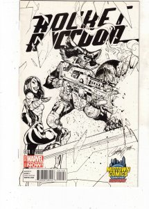 Rocket Raccoon #1 Midtown Comics Sketch Cover (2014) High-Grade Rare Variant NM-