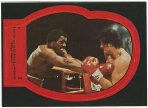 1979 Topps Rocky II Sticker #2 Rocky Balboa vs Apollo Creed > Sylvester Stallone