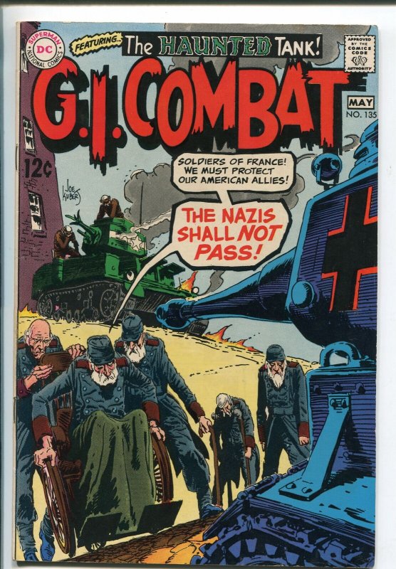 G.I. COMBAT #135 1967-DC-WWII STORIES- HAUNTED TANK STORY-vf 