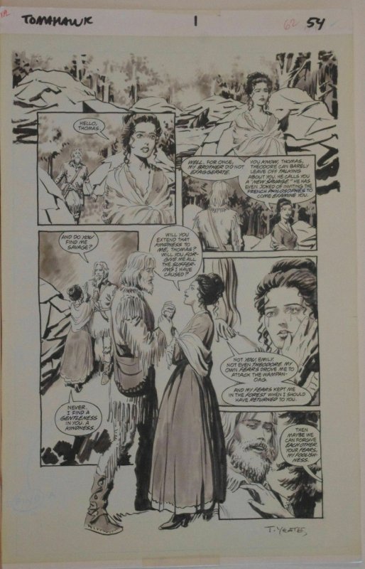 THOMAS YEATES original art, TOMAHAWK #1, Pg 54, 11x17, Tom, Signed, Vertigo