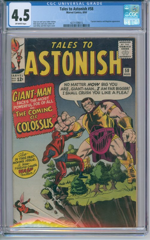 Tales To Astonish #58 CGC 4.5 1964 Captain America And Magician Appearance
