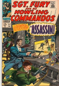 Sgt Fury & His Howling Commandos #51 - The Assassin! - 1967 (Grade 7.0)