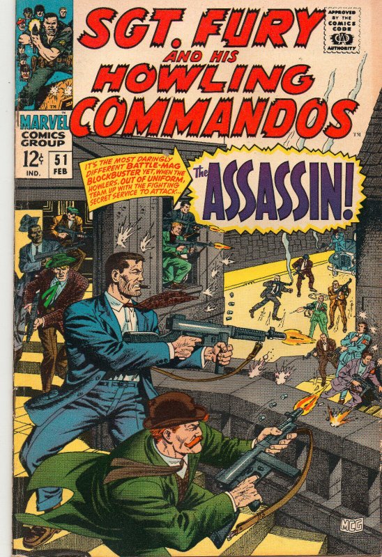 Sgt Fury & His Howling Commandos #51 - The Assassin! - 1967 (Grade 7.0)