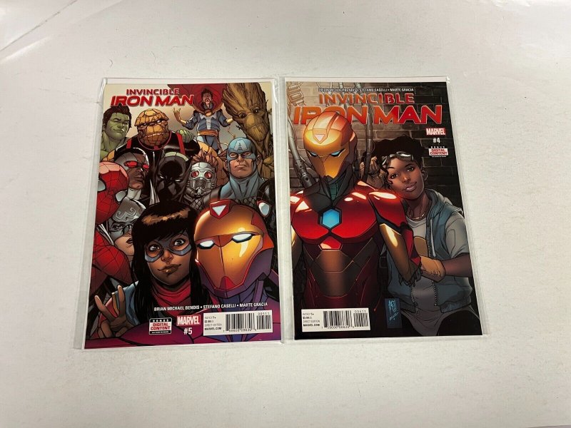 4 Invincible Iron Man Marvel Comics books #2 3 4 5 Bendis 43 RC12