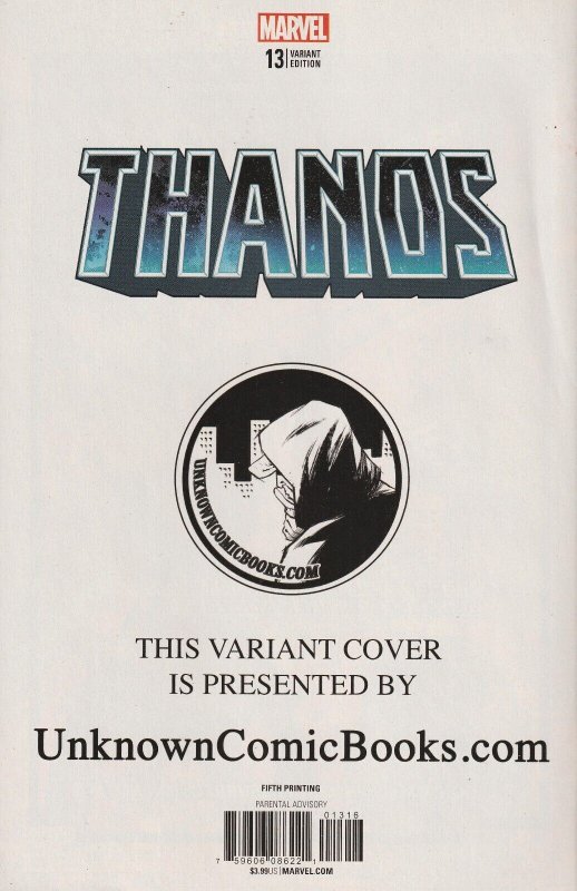 Thanos # 13 Virgin Unknown Comics 5th print Variant Cover NM Marvel 2018 [T4]