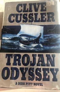 Trojan odyssey Cussler Hard cover 2003 slight stain 2 p. C pics!