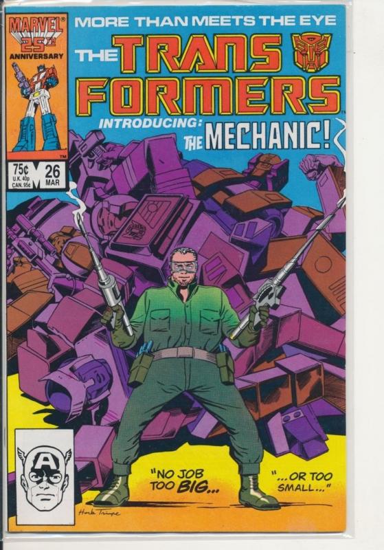 Marvel The Transformers #26 1987 VF (8.0) the Mechanic (451J)