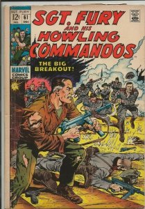 Sgt Fury and His Howling Commandos #61 ORIGINAL Vintage 1968 Marvel Comics