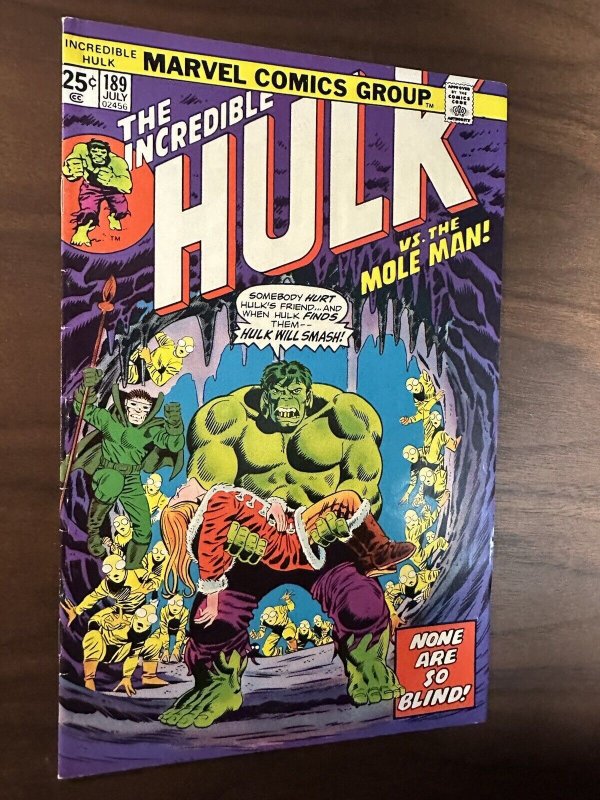 Incredible Hulk #189 FN “None Are So Blind!” Herb Trimpe Cvr(Marvel 1975)