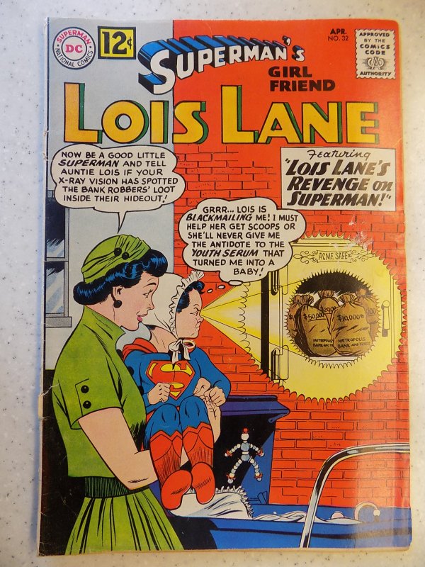 LOIS LANE # 32 DC SILVER SUPERMAN READER LOW GRADE ACTION ADVENTURE