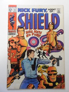Nick Fury, Agent of SHIELD #12 (1969) VG+ Condition 1/2 in spine split