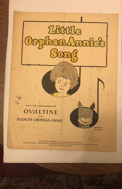 Little orphan Annie song 1931 Ovaltine drink promo