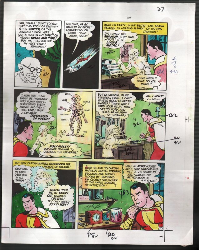 Hand Painted Color Guide-Capt Marvel-Shazam-C35-1975-DC-page 27-Dr Sivana-VG/FN