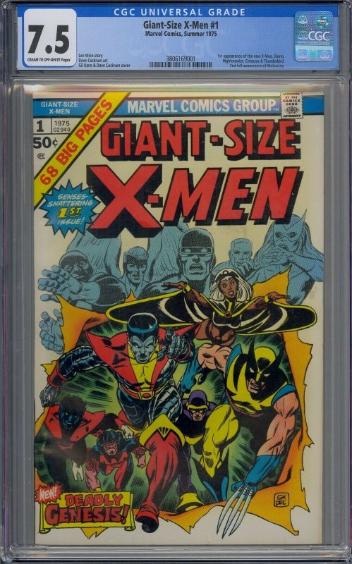 GIANT-SIZE X-MEN #1 CGC 7.5 1ST NEW X-MEN STORM COLOSSUS NIGHTCRAWLER  