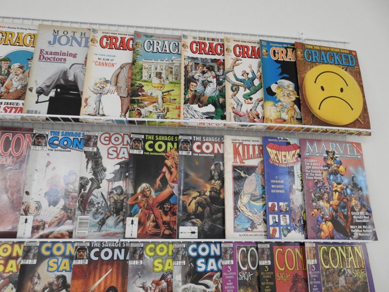 Huge Lot 78 Magazines W/ MAD, Conan, Spirit, Cracked Avg VG/FN Condition!