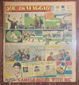 CAMEL Joe Di Maggio Slams Another Homer 16x18 Comic Strip Print Ad VG 4.0