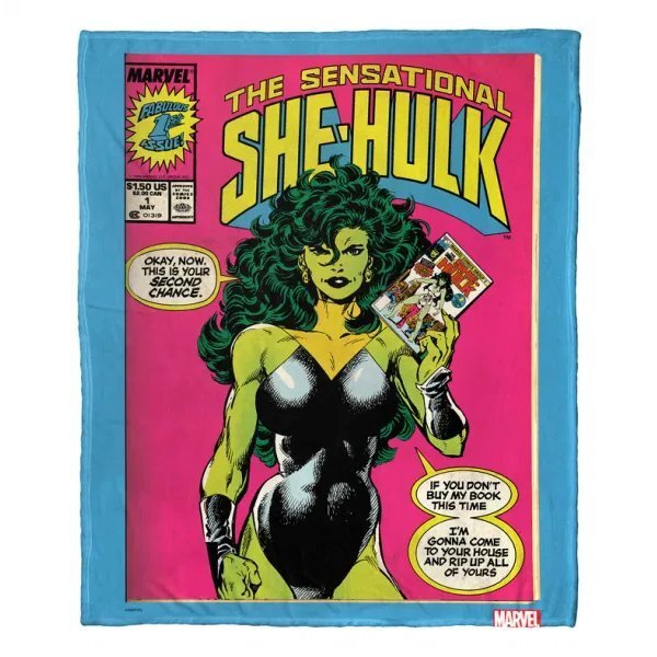 Marvel Comics; She Hulk Aggretsuko Comics Silk Touch Throw Blanket; 50 x 60