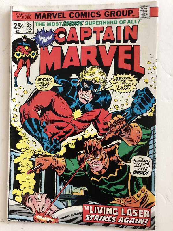 Captain Marvel 35,VG, the “old switcheroo”!!!