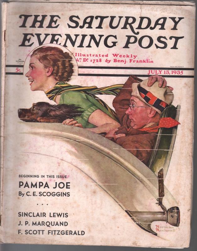 Saturday Evening Post  7/13/1935-Norman Rockwell cover-complete magazine-VG