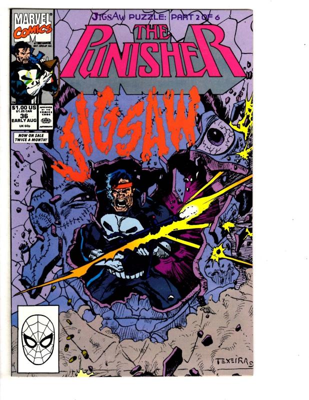 5 The Punisher Marvel Comic Books # 34 35 36 37 38 Reavers Jigsaw Mike Baron WM3