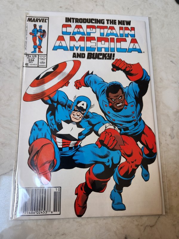 Captain America #334 Newsstand 1st Lemar Hoskins (Bucky)/John Walker (Cap)!