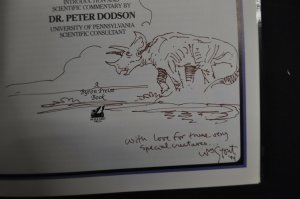 THE DINOSAURS HARDCOVER  SIGNED WITH  SKETCH AND INSCRIPTION BY WILLIAM STOUT