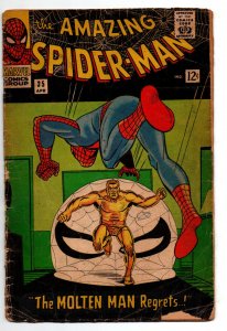 Amazing Spider-Man #35 - Molten Man - 1966 - FR/GD