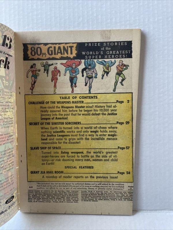 Justice League of America #48 80 Pg. Giant 