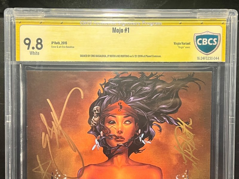 Mojo #1 Virgin Cover Variant 3x Sigs By Basaldua, Roth & Ruffino (2015) CBCS 9.8