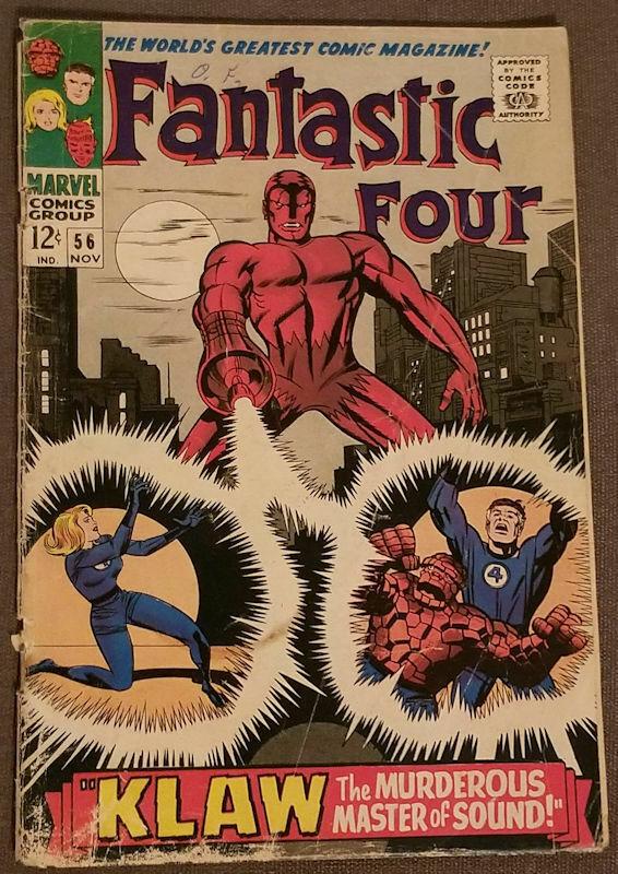 Fantastic Four #56 VG- Featuring the Klaw Master of Sound Nov. 1966