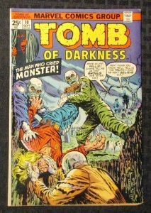 1974 TOMB OF DARKNESS #10 VG 4.0 Marvel Horror