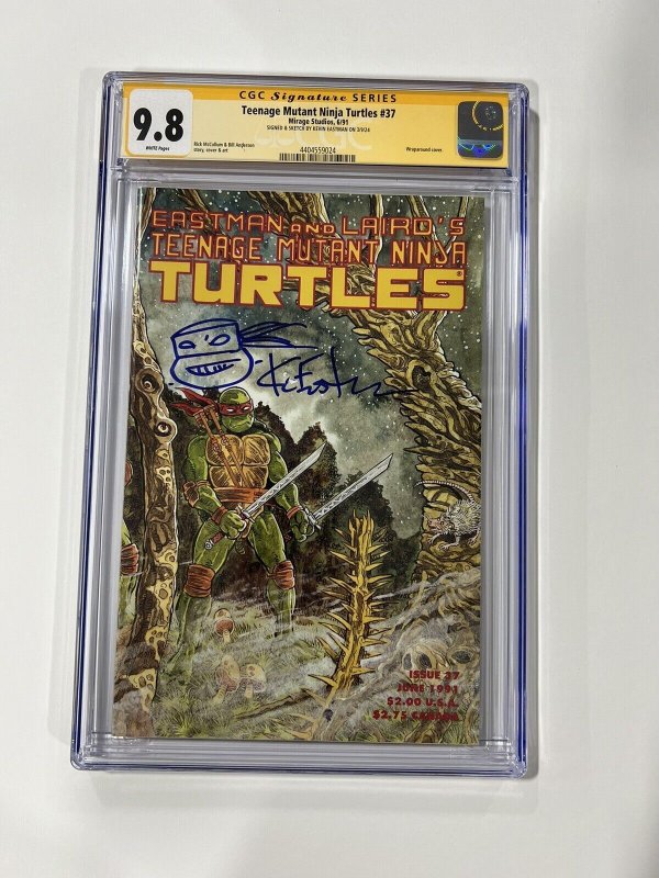 TEENAGE MUTANT NINJA TURTLES 37 1991 Cgc 9.8 Sign Sketch Kevin Eastman