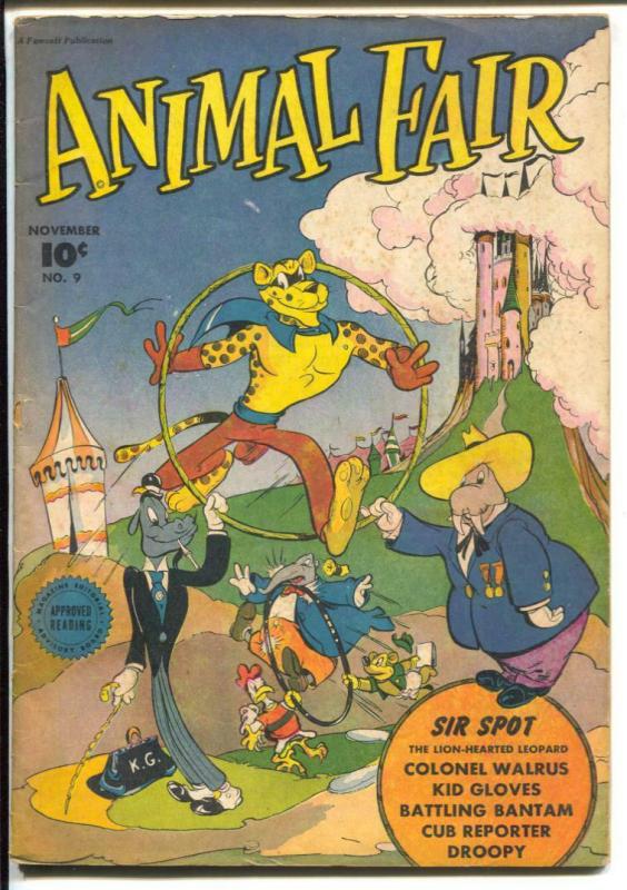 Animal Fair #9 1946-Fawcett-funny animals-1st hula hoop cover-VG