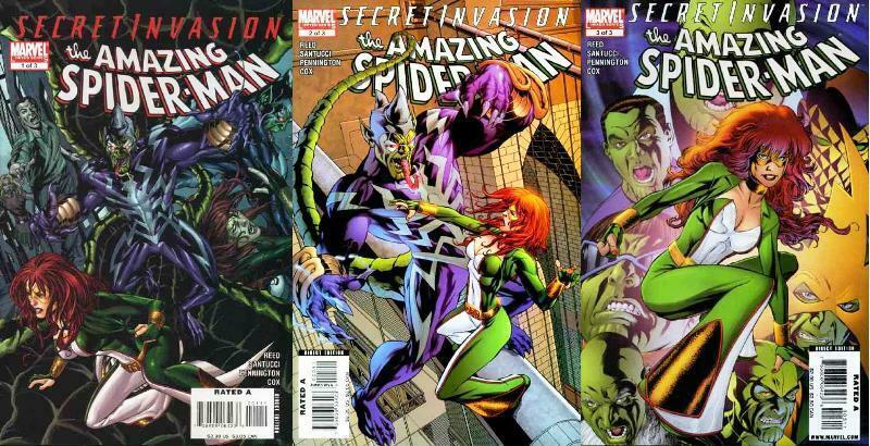 SECRET INVASION AMAZING SPIDERMAN (2008) 1-3 COMICS BOOK