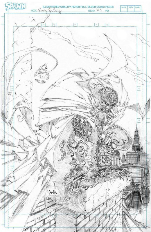 Spawn # 315 Pencil Sketch 1:50 Cover NM Image Pre Sale Ships Feb 24th