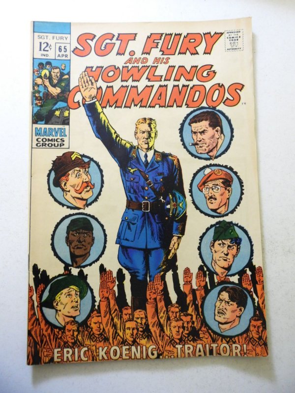 Sgt. Fury #65 (1969) VG+ Condition moisture stains