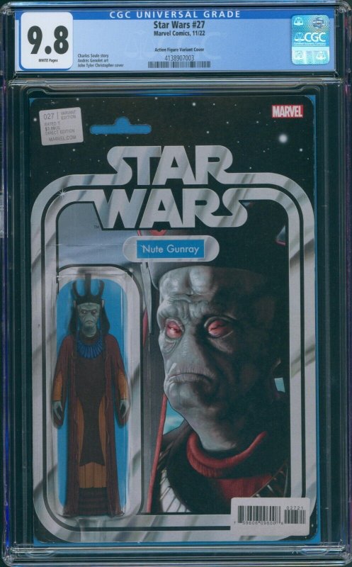 Star Wars #27 CGC 9.8 Christopher Action Figure Variant Nute Gunray Marvel 2022