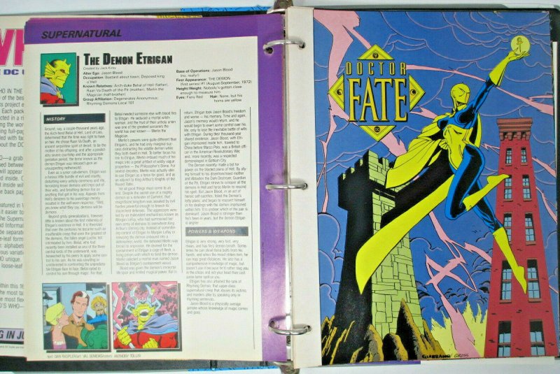 WHO'S WHO IN THE DC UNIVERSE BINDER & LOOSE LEAF CHARACTER SHEETS