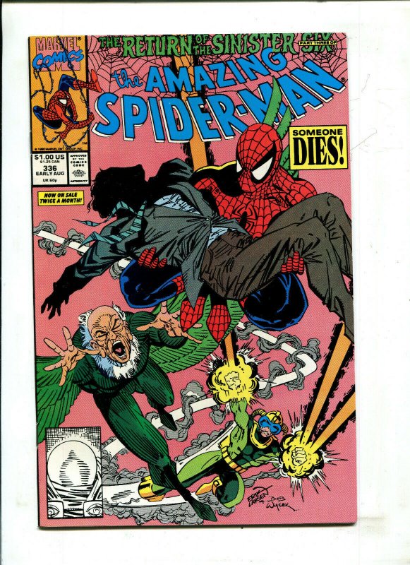 AMAZING SPIDER-MAN #336 (DIRECT ED) - RETURN OF THE SINISTER SIX P3 (9.2) 1990