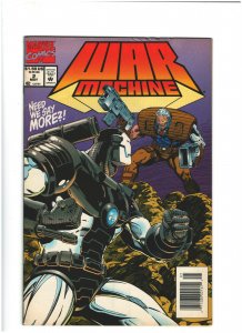 War Machine #2 FN/VF 7.0 Newsstand Marvel Comics vs. Cable