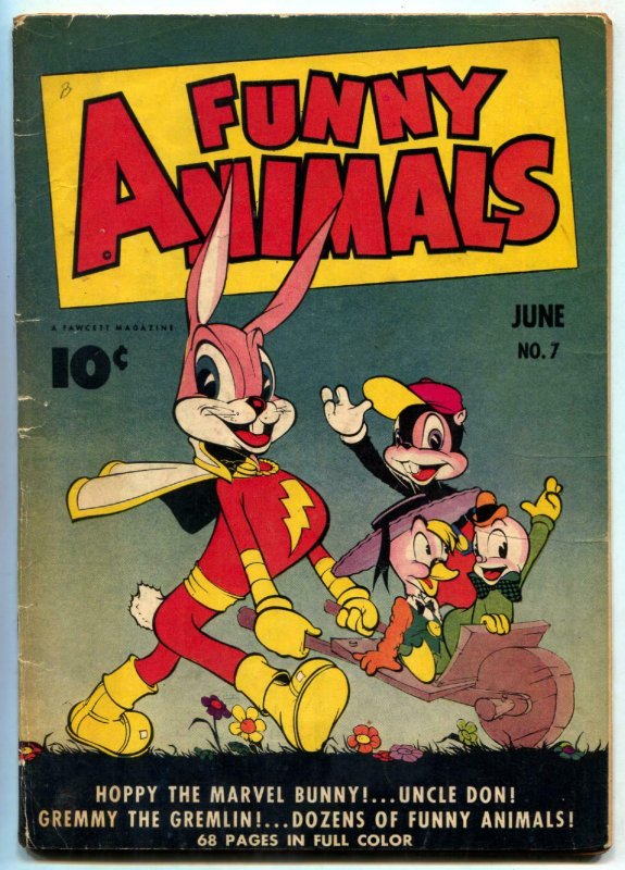 Funny Animals #7 1943-Hoppy The Marvel Bunny-Golden Age VG-