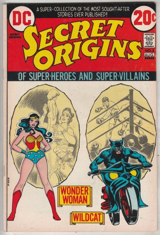 Secret Origins #3 (Aug-73) VF High-Grade Wonder Woman, Wildcat