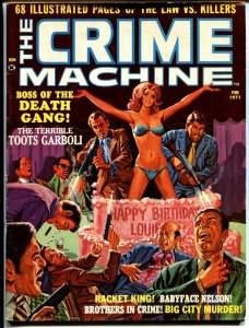Crime Machine 4/1971-Baby Face Nelson-Bloody violent cover SKYWALD 