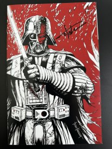 Star Wars Darth Vader Black White & Red #1 NM- Battle Damage Var. Signed Kirkham