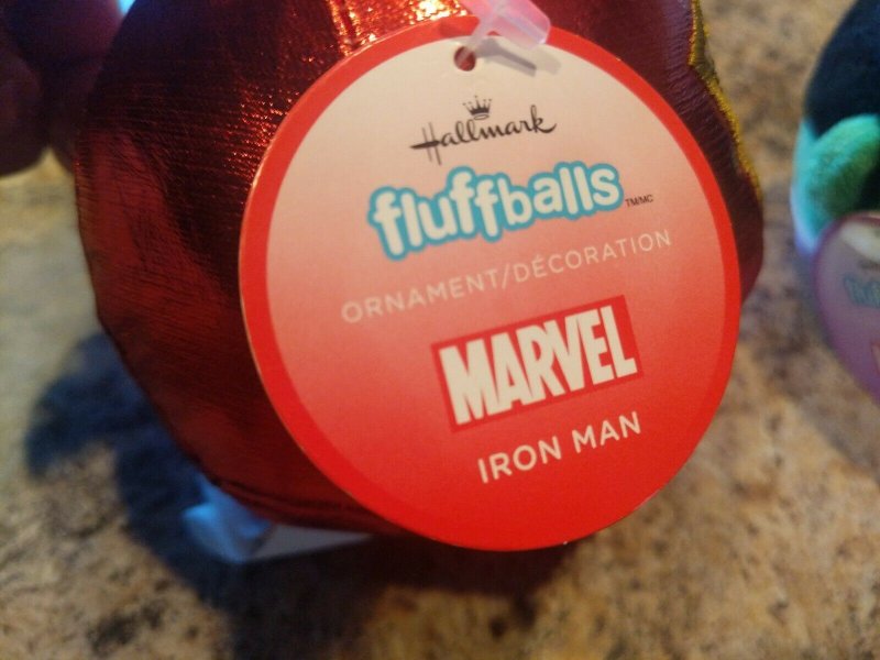 Set of 2 Hallmark Iron Man and Hulk Fluffballs NWT Free Shipping