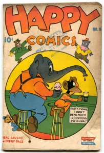 Happy Comics #9 1945- Golden Age Funny Animals- Owl & Pussycat